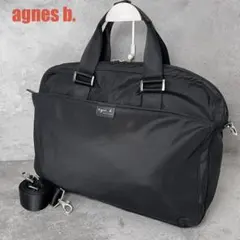 ☆美品☆ アニエスベー ボヤージュ トートバッグ 2way ナイロン 牛革 黒