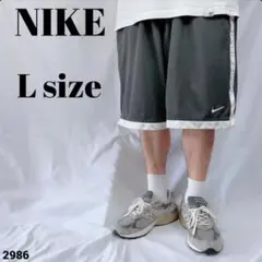 USA古着 ナイキ バスケットボール ハーフパンツ ジャージ グレー Lサイズ