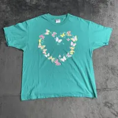 90s Hanes Tシャツ　シングルステッチ　ハート　蝶々　古着女子　USA製のサムネイル