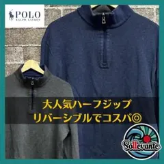 ◯ラルフローレン ハーフジップ 古着 レア ワンポイントロゴ 刺繍ロゴ