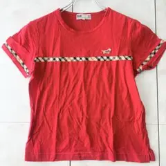 DAKS ダックス 半袖 Tシャツ 赤 ハウスチェック 犬Mのサムネイル