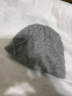 mature ha ケーブル編みニット帽　グレー