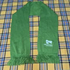 古着　rails-to-trails タイルマフラー　緑　刺繍ポイント　企業