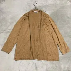 【クロッシー】しまむら　ブラウン　カーディガン　ＬＬ　長袖　ボタンなし★