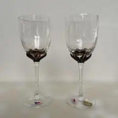 ワイングラス2脚 チェコスロバキア