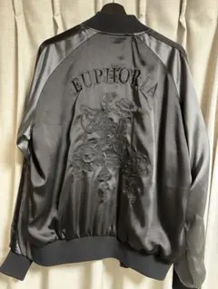 ADAM ET ROPÉ スカジャンEUPHORIA刺繍 ブラック×グレー M