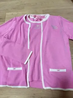 メゾピアノ ノースリーブ カーディガン アンサンブル ニット