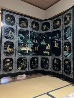 DHK137 中国美術 玉象嵌 螺鈿細工 パーテーション 飛天 漆器 天水 DHK137 中国美術 玉象嵌 螺鈿細工 パーテーション 飛天 漆器