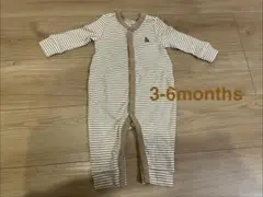 【新品未使用】くまけつ ストライプロンパース 3-6ヶ月