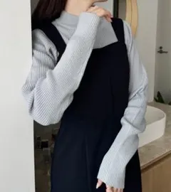 NICE CLAUP ナイスクラップ 配色ラメ リブニット