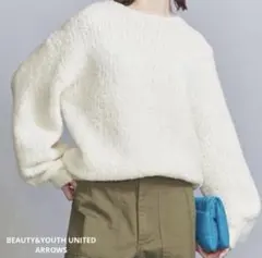 BEAUTY&YOUTHウールアルパカブレンドブークレオーバーニットプルオーバー