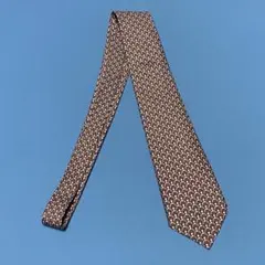 HERMES ネクタイ シルク 総柄 レッド