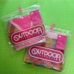 OUTDOOR PRODUCTS チェック柄ブラジャーショーツセット M ピンク