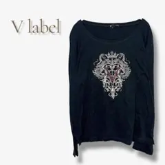 ブイレーベル バレンザ 日本製 長袖Tシャツ ブラック 刺繍 40 ビジュアル系