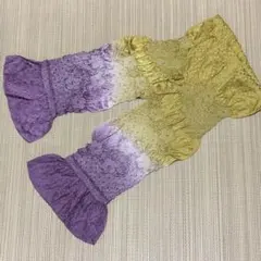 帯揚げ　絹　正絹　長さ約135cm 紫色　桑染色　FM-535