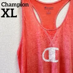 チャンピオン【XL】レーサーバック タンク ロゴ 桃 コットン混 スポーツのサムネイル