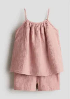 【新品】H&M ADORABLESコットンモスリン セットアップ ピンク