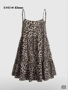 SHEIN EZwear レオパード柄 ストライプミニドレスウイメンズのサムネイル