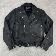 JIMMY様 ZARA ダブルライダース リアルレザー　水牛革 ヴィンテージ加工