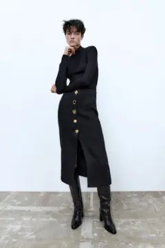 ZARA テクスチャー入り生地ペンシルスカート