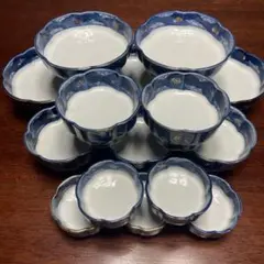 有田焼染錦古伊万里セット 刺身鉢5個　中鉢5個　醤油皿5個