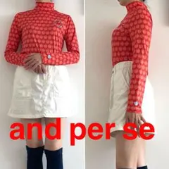 アンパスィ★ リンゴ柄モックシャツ★M