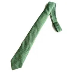 【美品】 エルメス　ネクタイ　馬具柄　総柄　フランス製　シルク100%　緑