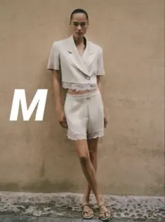 ZARA レースショートブレザー XL - メルカリ