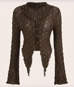 SHEIN ICON レタストリム フレアヘム シアー カーディガン トップス