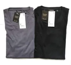 【未着用】UNIQLO＊プレミアムコットンクルーネックＴ M ２枚セット
