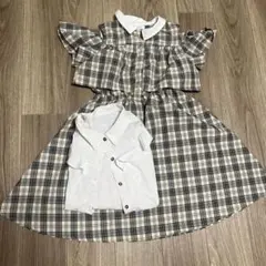 チェック柄オフショルダーワンピース 100cm