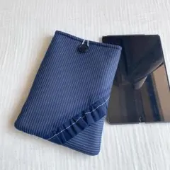 iPadケース　タブレットケース　ハンドメイド　ネイビー