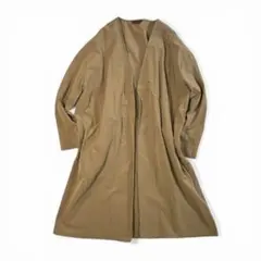 アーバンリサーチ とろみ素材 ノーカラーロングコート ベージュ 落ち感◎ F