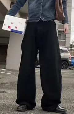 黒バギーデニム