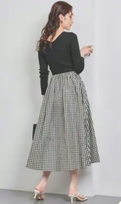 美品UNITED　ARROWS　ドッキングギンガムチェックワンピース サイズ36