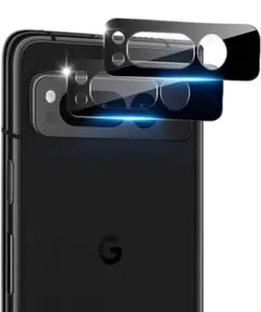 Google Pixel Fold カメラフィルム ガラス 保護 ブラック 2枚