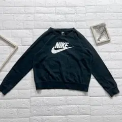NIKE ナイキ 長袖 トレーナー スウェット ロゴプリント ブラック Mサイズ