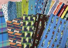 男の子　乗り物柄　車　電車　まとめ売り　KOKKA 生地　はぎれ　大量　お買い得