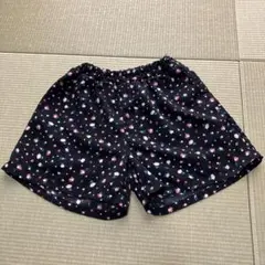 花柄 半ズボン 黒色 100cm~ キッズ用