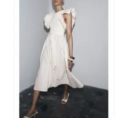 ZARA フリルロンクワンピース【S】