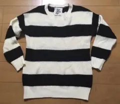 Heather ヘザー ボーダーニット セーター オフホワイト×ブラック Ｆ