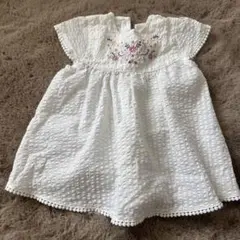 キムラタン　半袖トップス 花柄刺繍　ワンピース　95センチ