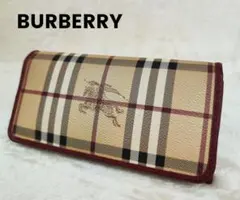 バーバリー PVC レザー 長財布 ノバチェック ベージュ