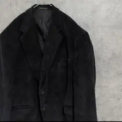 90S vintage コーデュロイ　テーラードジャケット　黒　メンズ46 古着