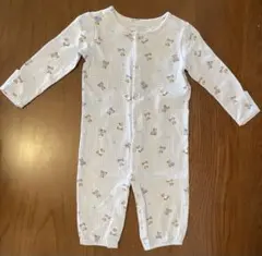 【9M 75cm】カバーオール・ツーウェイ ポロベア チェック柄 水色