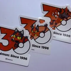 【韓国限定】ポケモン 30周年記念ステッカー ニャビー ニャヒート ガオガエンのサムネイル