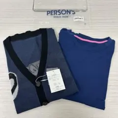 未使用品 パーソンズ シアーニットカーディガン ノースリーブTシャツセットのサムネイル