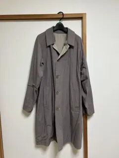 リバーシブル ステンカラーコート チェック柄　リバーシブル可