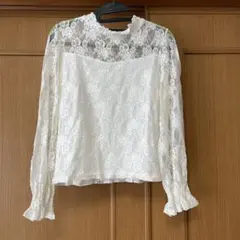 最終価格❗️イング白系レース長袖ブラウス Mアンサンブル
