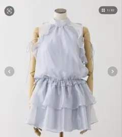 NICE CLAUP アメスリバックリボンミニワンピース